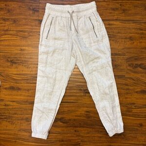 Athleta Cabo Linen Beige Joggers Pants size 2